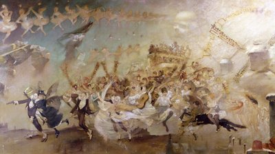 「Bemineだからドミネ」...キャバレー「ル・シャトノワール」の装飾 作： Adolphe Leon Willette